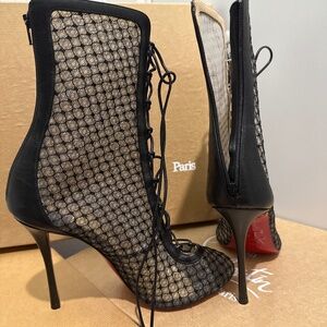 Christian Louboutin black Mesh Booties